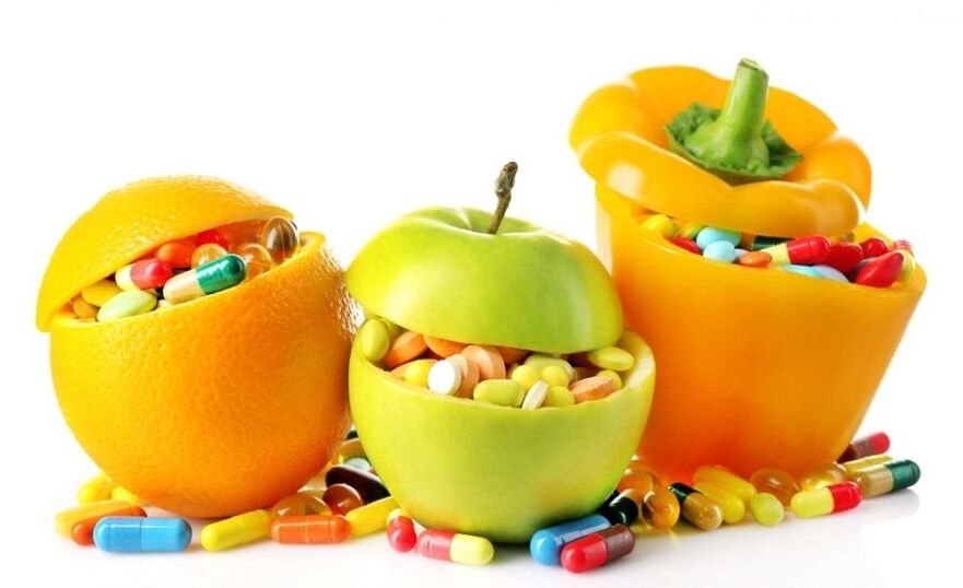 vitaminas para a potencia en vexetais e froitas